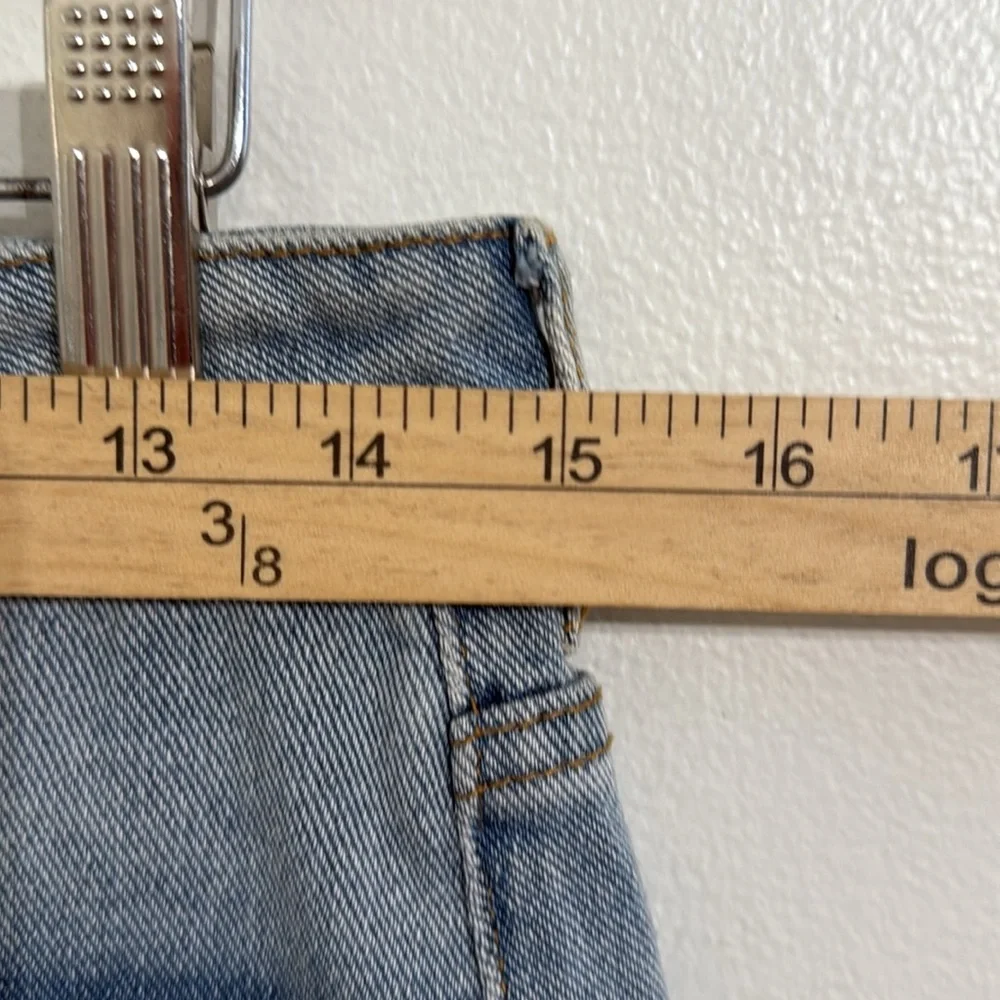 PACSUN Ultra Distressed Mini Jean Skirt Womens Size 26 Denim Raw Hem Y2K - Picture 9 of 10